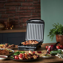 George Foreman Small Fit Grill Versatile Griddle Hot Plate And Toastie Machine - Black