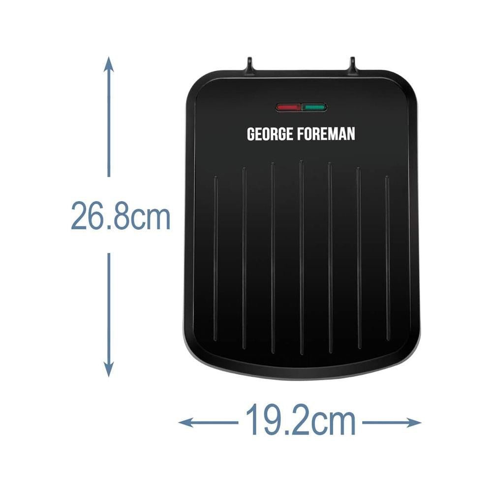 George Foreman Small Fit Grill Versatile Griddle Hot Plate And Toastie Machine - Black