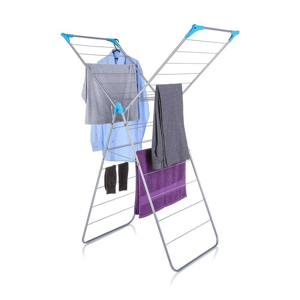 Minky X Wing 15m Indoor Airer With Drying Space Metal - White/Blue