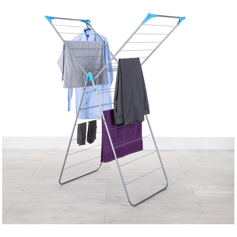 Minky X Wing 15m Indoor Airer With Drying Space Metal - White/Blue