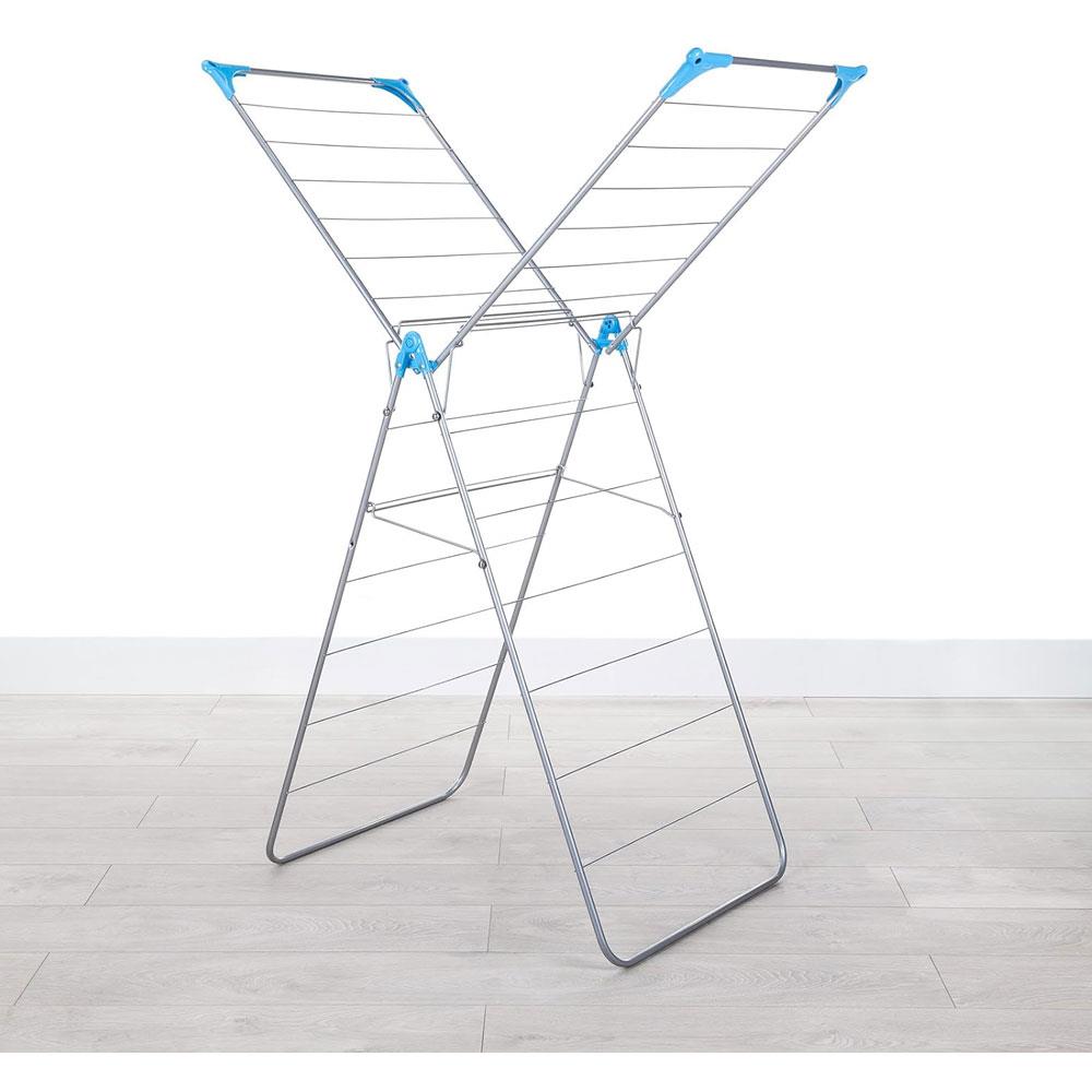 Minky X Wing 15m Indoor Airer With Drying Space Metal - White/Blue
