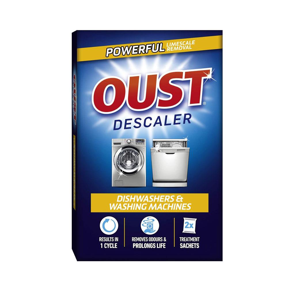 Oust Dishwasher And Washing Machine Cleaner Sachet Treatments - 2 x 75g