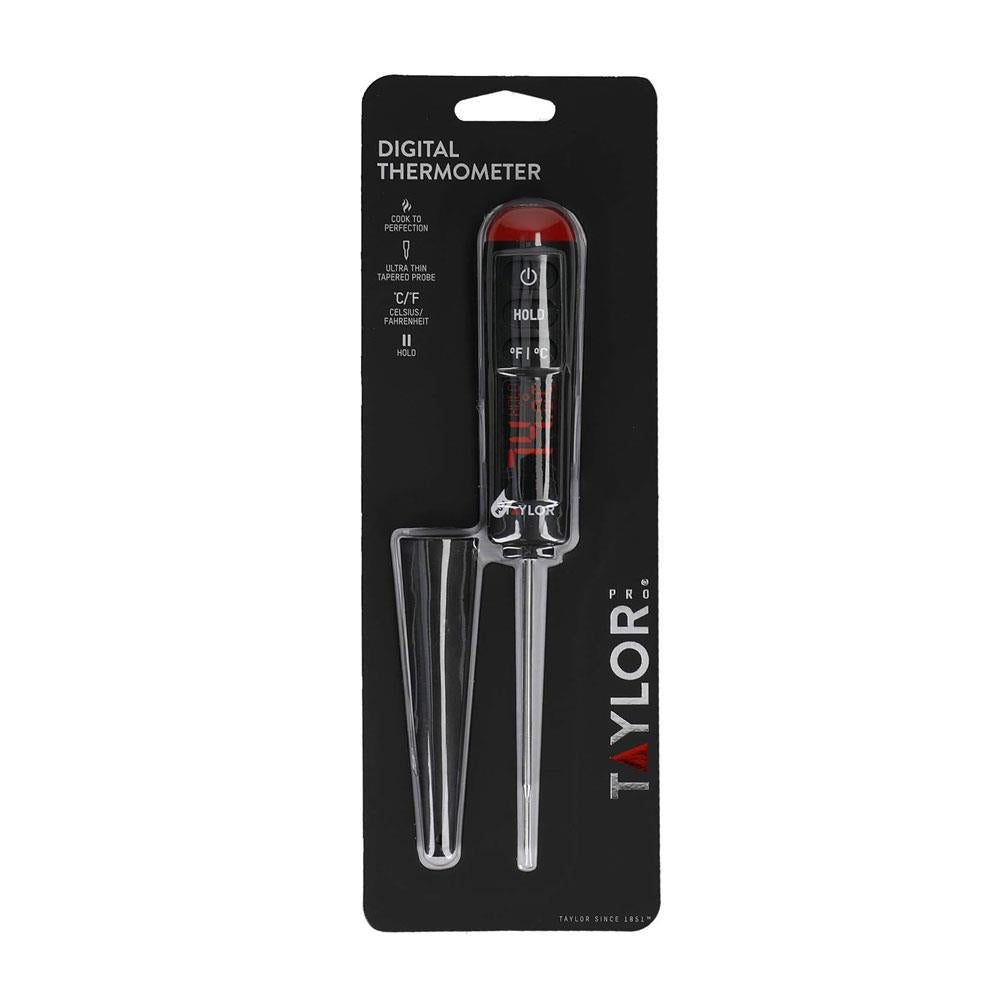 Taylor Pro Digital Food Thermometer Probe With Bright LED Display - Black