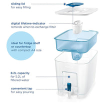 Brita Flow XXL Water Filter Tank 8.2 Litre With 1 MAXTRA PRO Cartridge - Light Blue