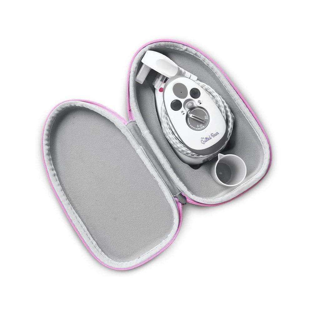 The Quilted Bear Mini Steam Iron Ceramic Sole Base Plate And Travel Hardcase - Pink Secondary image