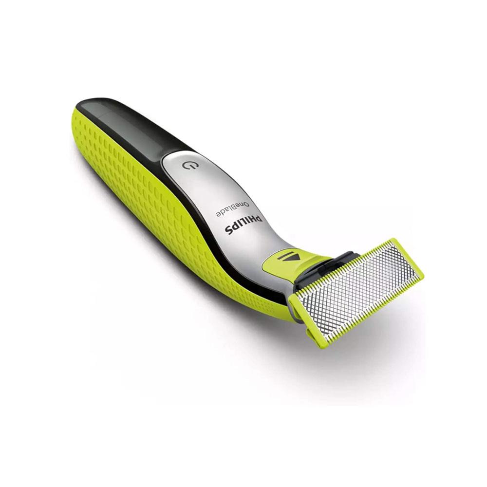 Phillips OneBlade Trim Edge And Shave Any Length of Hair Hybrid Trimmer And Shaver With 4 Stubble Combs - Lime Green/Charcoal Grey