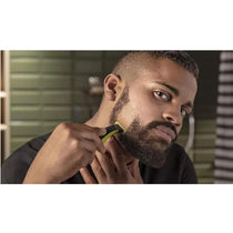 Phillips OneBlade Trim Edge And Shave Any Length of Hair Hybrid Trimmer And Shaver With 4 Stubble Combs - Lime Green/Charcoal Grey