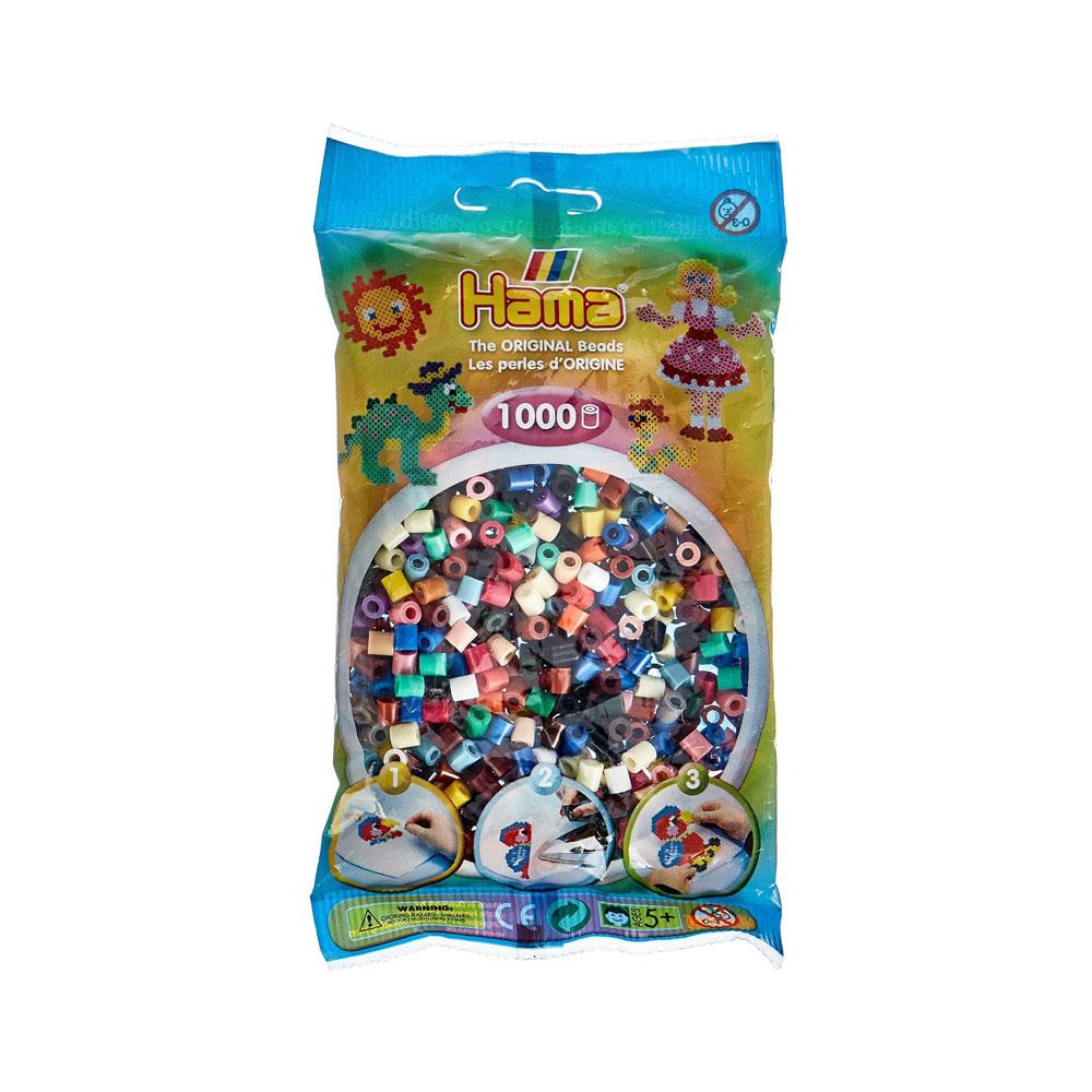 Hama Bright Solid Mix 1000 Midi Beads In Bag - Multicolor
