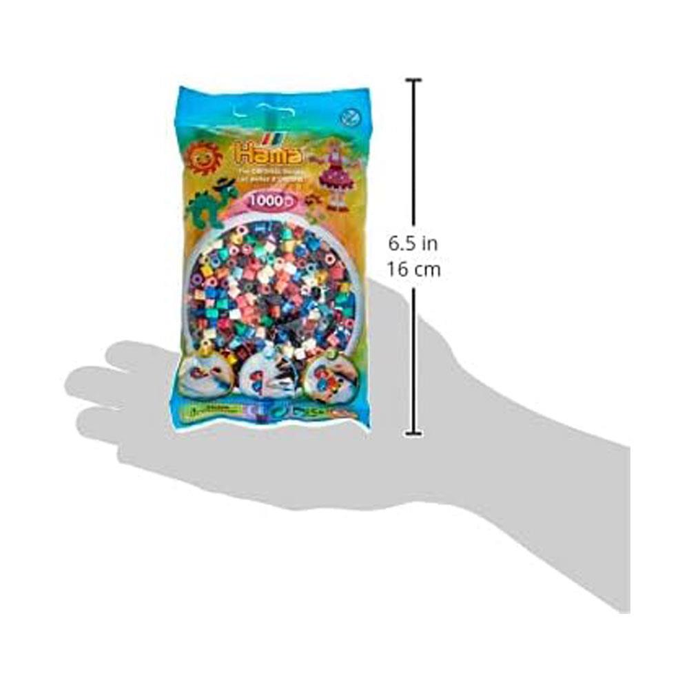 Hama Bright Solid Mix 1000 Midi Beads In Bag - Multicolor