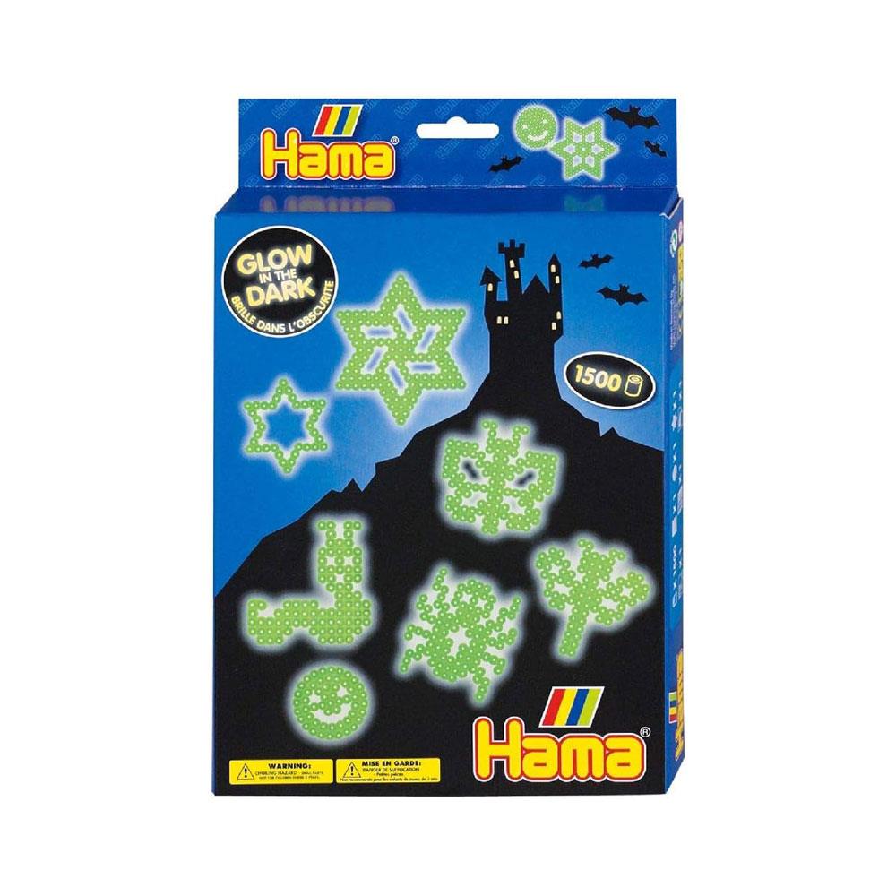 Hama Midi Beads Glow In The Dark Beads 1500 Piece 3 Pegboards - Multicolor Main image