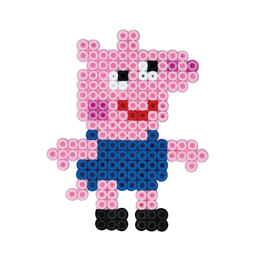 Hama Peppa Pig Beads Gift Hanging Box 2000 Beads 1 Large Pegboard - Multicolour