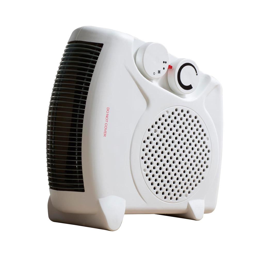 Daewoo 2000W Flat Fan Heater With 2 Heat Settings Variable Thermostat Instant Heat - White Main image