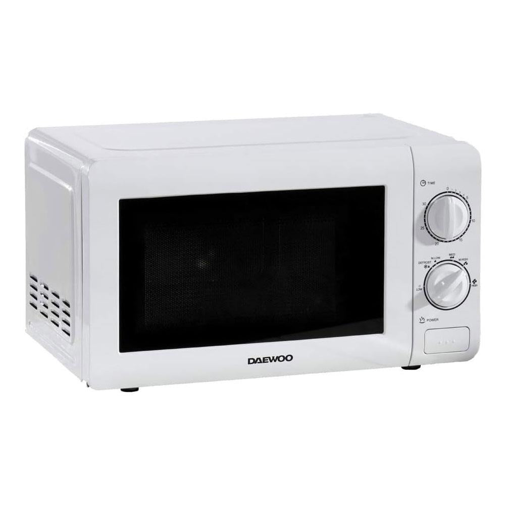 Daewoo Microwave Oven 20 Litres Stainless Steel Cavity 6 Power Levels 800W - White