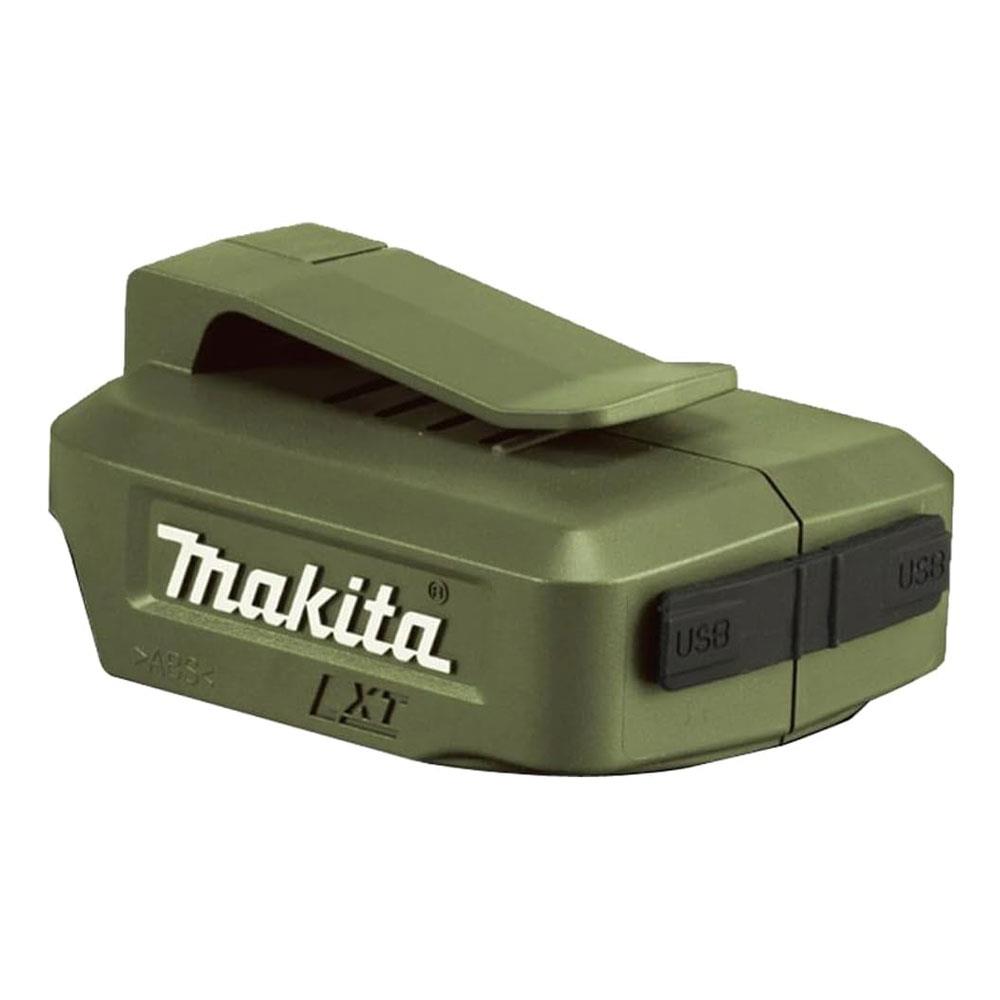 Makita 14.4V/18V LXT Lithium-ion Twin Port USB Battery Charging Adaptor - Olive Green Main image