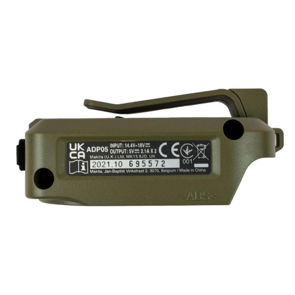 Makita 14.4V/18V LXT Lithium-ion Twin Port USB Battery Charging Adaptor - Olive Green