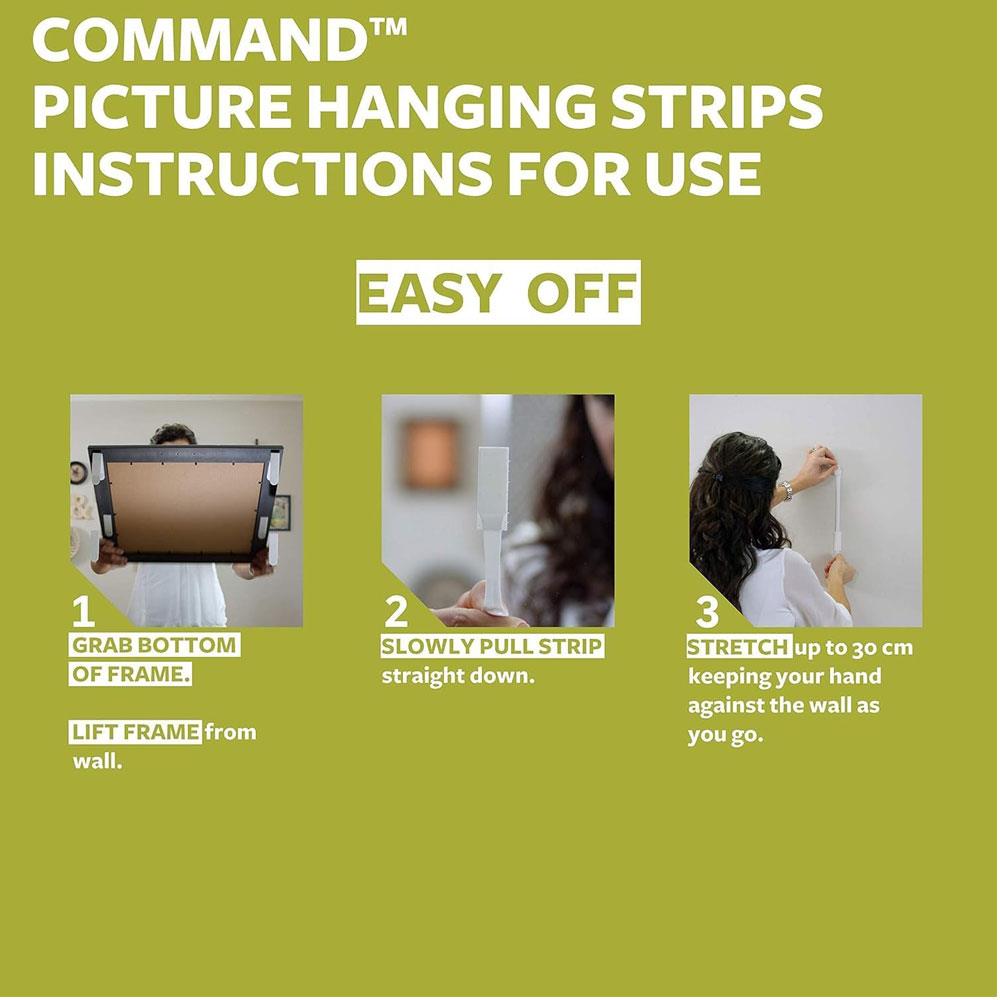 3M Command Picture Hanging Strips Value Pack 4 Pairs Medium 8 Pairs Large - White