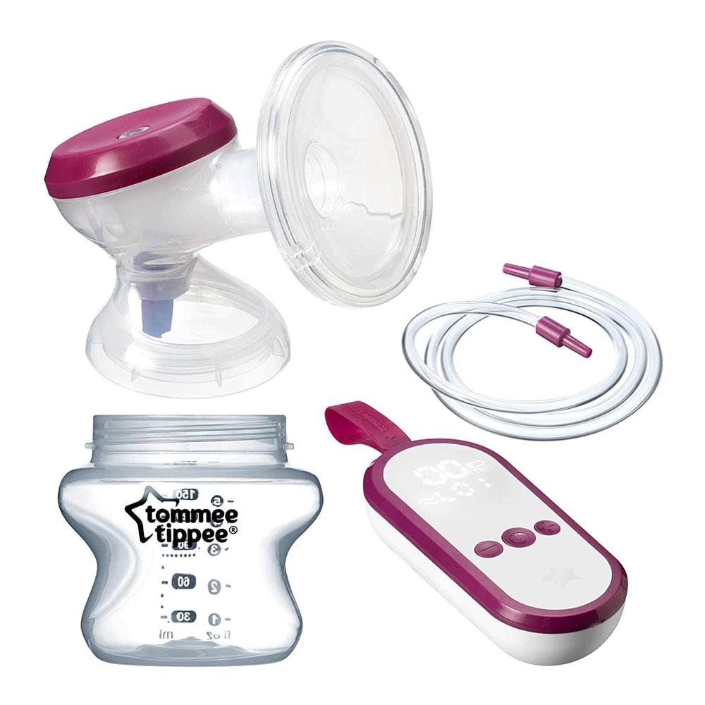 Tommee Tippee Made For Me Single Electric Breast Pump Rechargeable USB - Red/Transparent