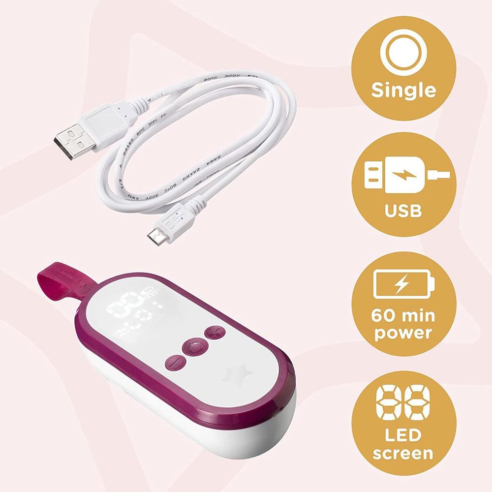 Tommee Tippee Made For Me Single Electric Breast Pump Rechargeable USB - Red/Transparent