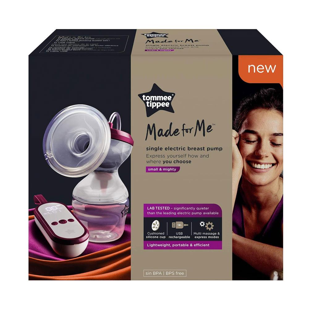 Tommee Tippee Made For Me Single Electric Breast Pump Rechargeable USB - Red/Transparent