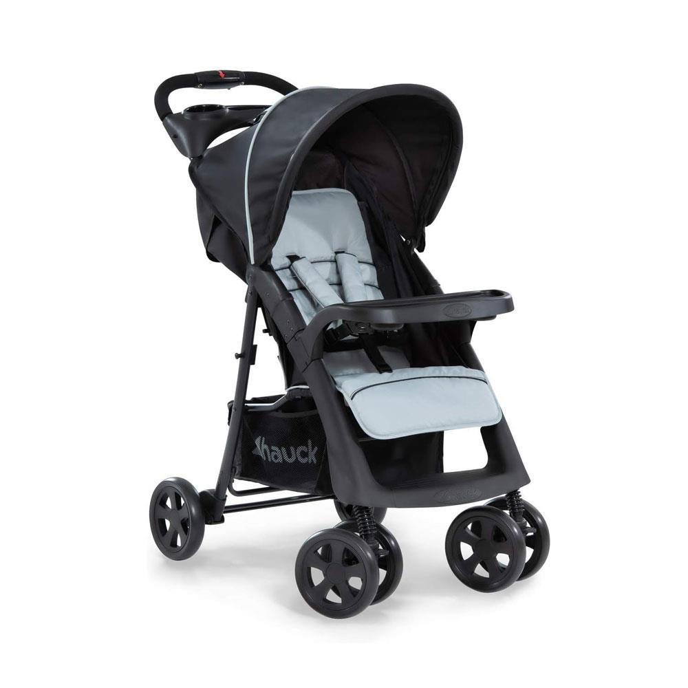 Hauck Shopper Neo II Pushchair 2 Cup Holder And Accessory Tray XL Shopping Basket Raincover Up To 4Y - Black/Grey
