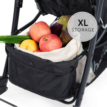 Hauck Shopper Neo II Pushchair 2 Cup Holder And Accessory Tray XL Shopping Basket Raincover Up To 4Y - Black/Grey