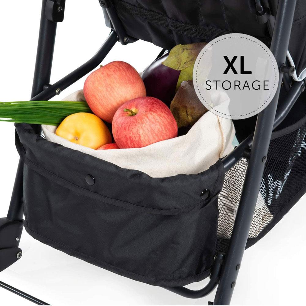 Hauck Shopper Neo II Pushchair 2 Cup Holder And Accessory Tray XL Shopping Basket Raincover Up To 4Y - Black/Grey