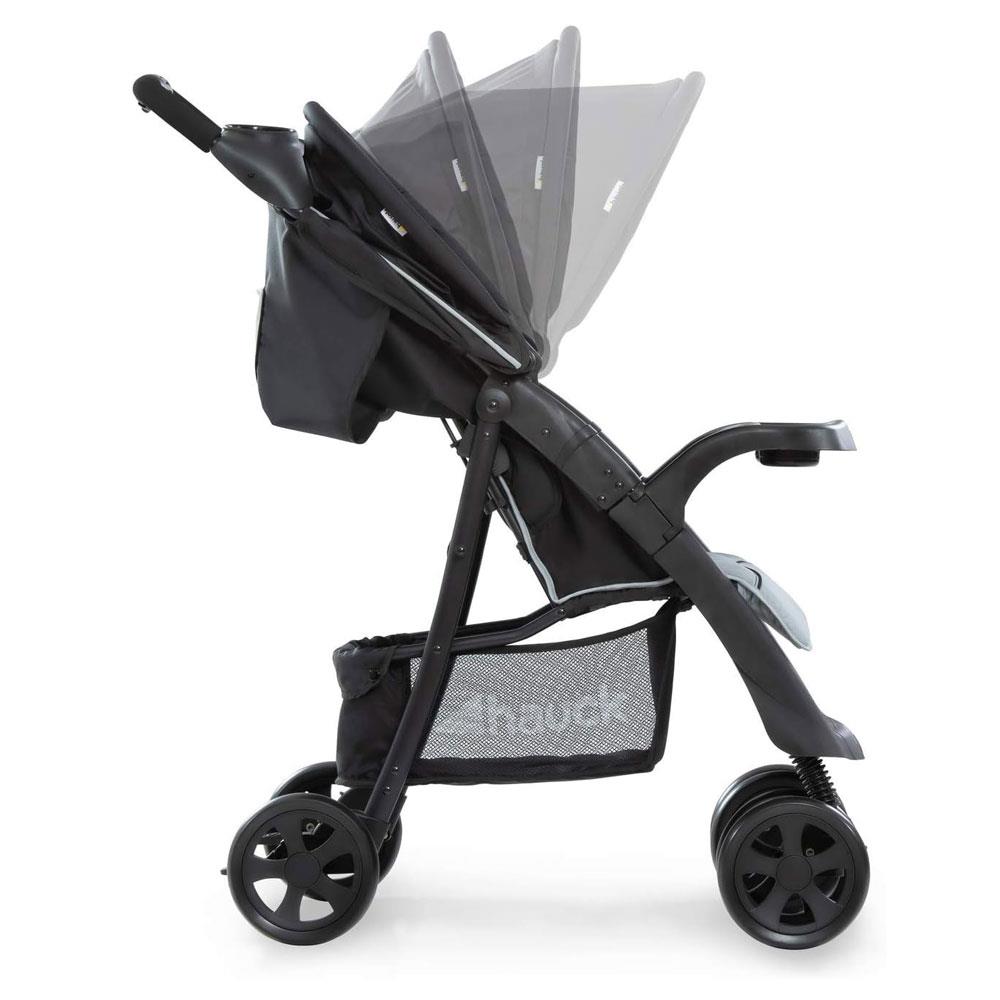 Hauck Shopper Neo II Pushchair 2 Cup Holder And Accessory Tray XL Shopping Basket Raincover Up To 4Y - Black/Grey