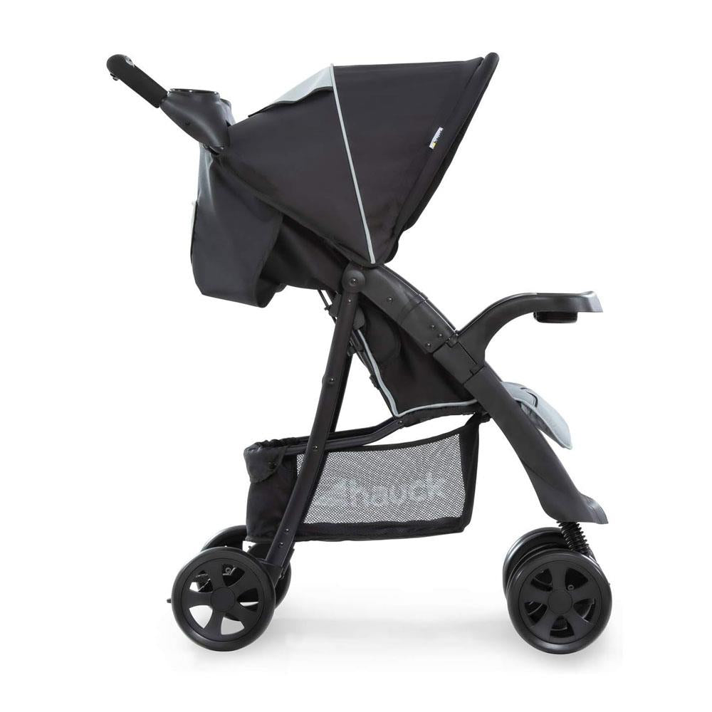 Hauck Shopper Neo II Pushchair 2 Cup Holder And Accessory Tray XL Shopping Basket Raincover Up To 4Y - Black/Grey