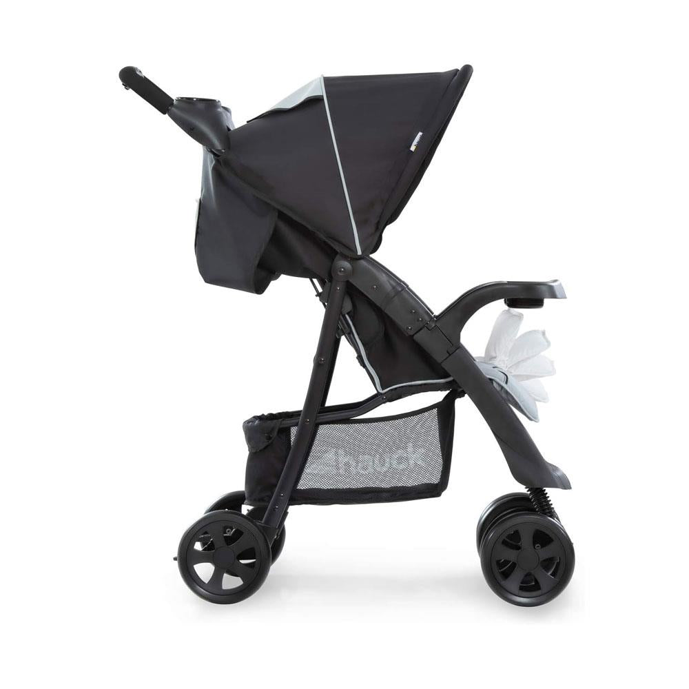 Hauck Shopper Neo II Pushchair 2 Cup Holder And Accessory Tray XL Shopping Basket Raincover Up To 4Y - Black/Grey