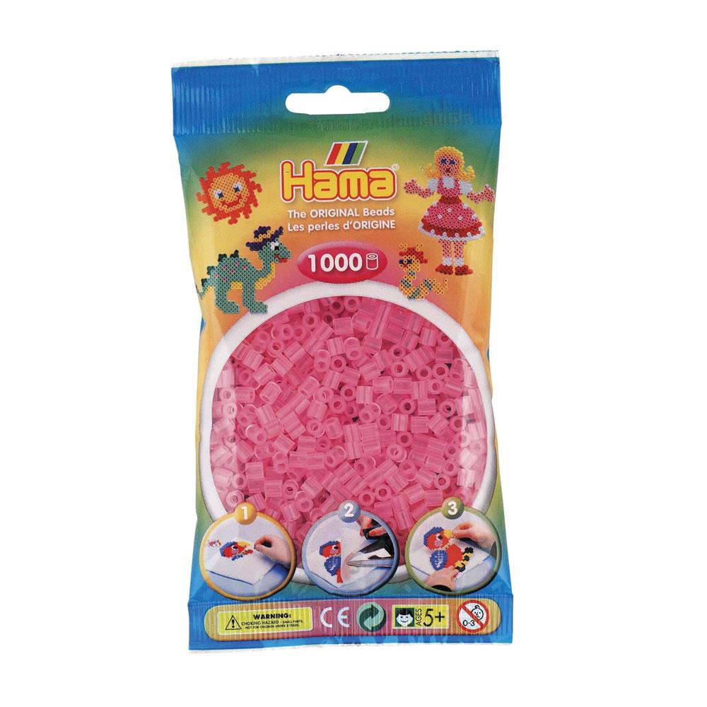 Hama Beads 1000 Bead Refill Bag - Translucent Pink