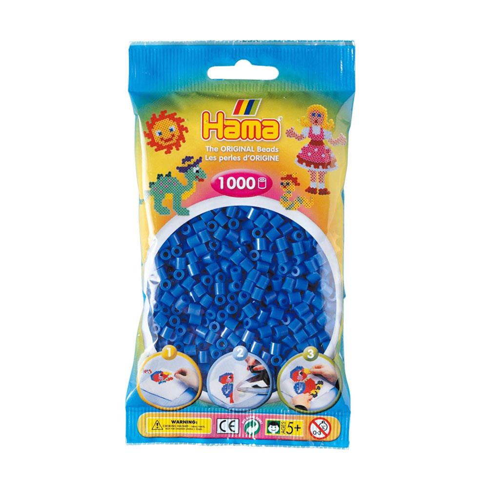 Hama 1000 Midi Beads In Bag Cylindrical Plastic - Light Blue
