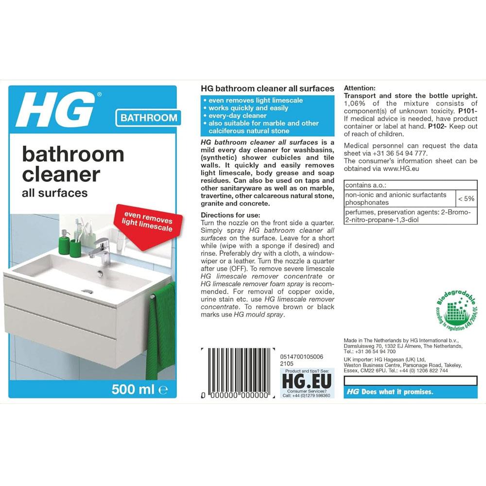HG Bathroom Cleaner All Surfaces Spray - 500ml
