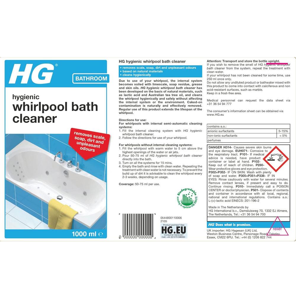 HG Hygienic Whirlpool Bath Cleaner - 1 Litres
