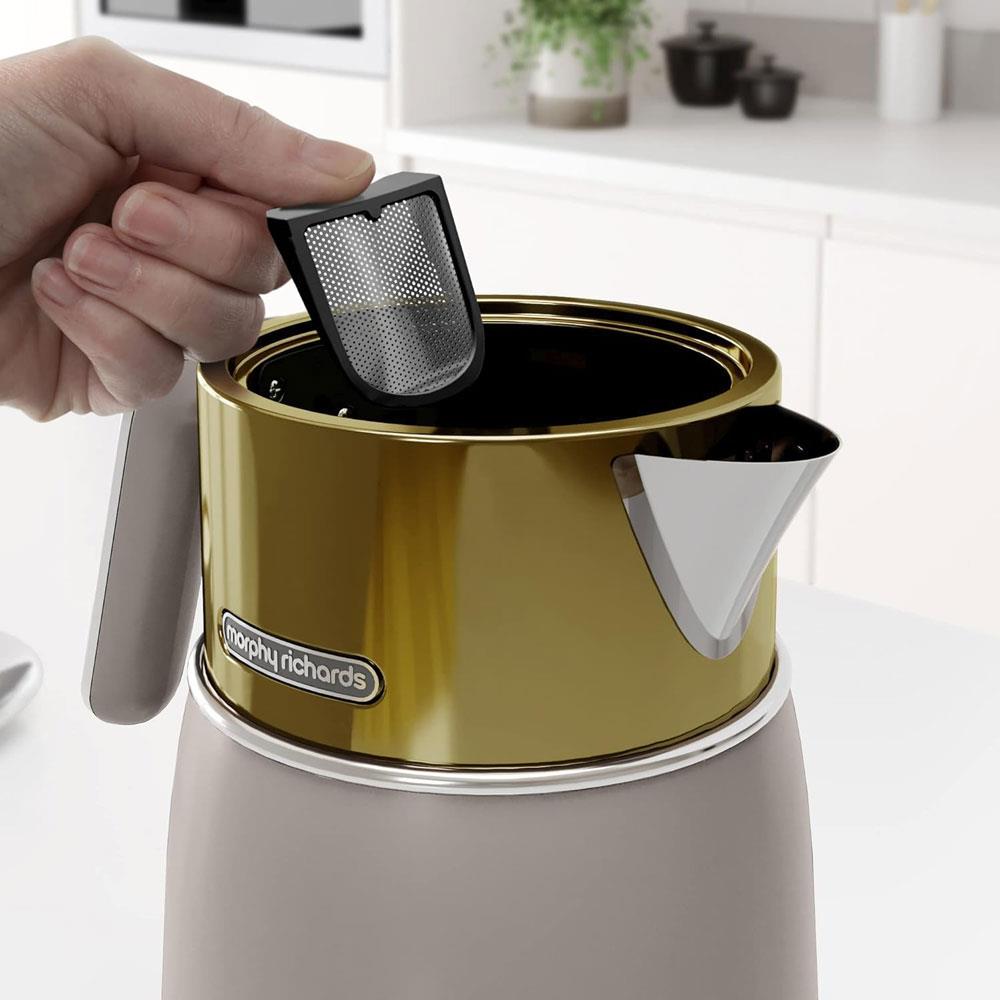 Morphy Richards Signature Opulent Jug Kettle Stainless Steel 3000W 1.5 Litre - Gold