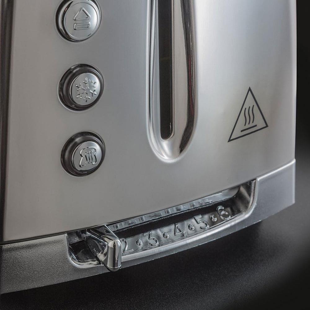 Russell Hobbs Luna 2 Slice Toaster With Defrost Reheat And Cancel Settings 1500W - Red