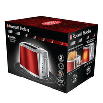 Russell Hobbs Luna 2 Slice Toaster With Defrost Reheat And Cancel Settings 1500W - Red
