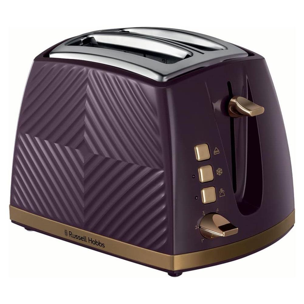 Russell Hobbs Groove 2 Slice Toaster With Frozen Cancel And Reheat Settings 850W - Mulberry Main image