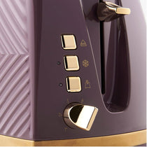 Russell Hobbs Groove 2 Slice Toaster With Frozen Cancel And Reheat Settings 850W - Mulberry