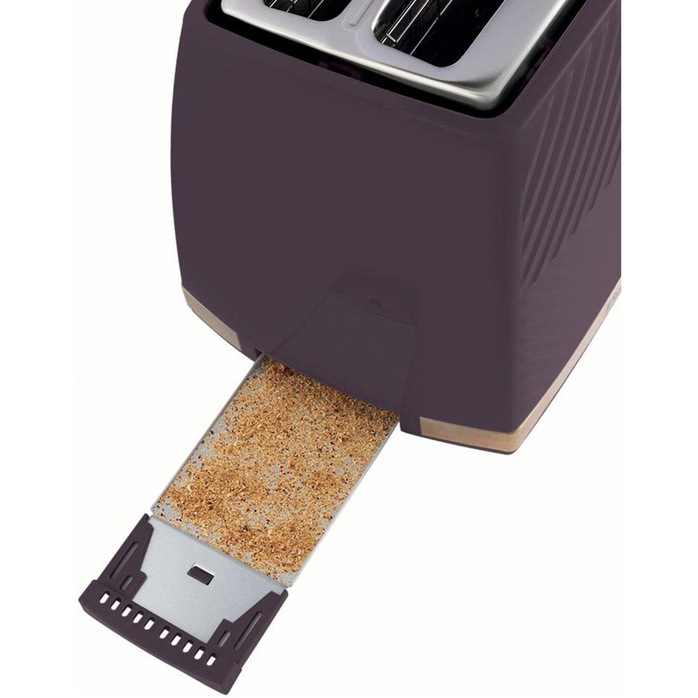 Russell Hobbs Groove 2 Slice Toaster With Frozen Cancel And Reheat Settings 850W - Mulberry