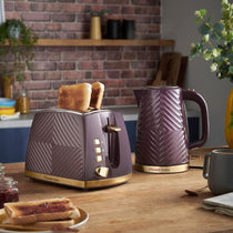 Russell Hobbs Groove 2 Slice Toaster With Frozen Cancel And Reheat Settings 850W - Mulberry