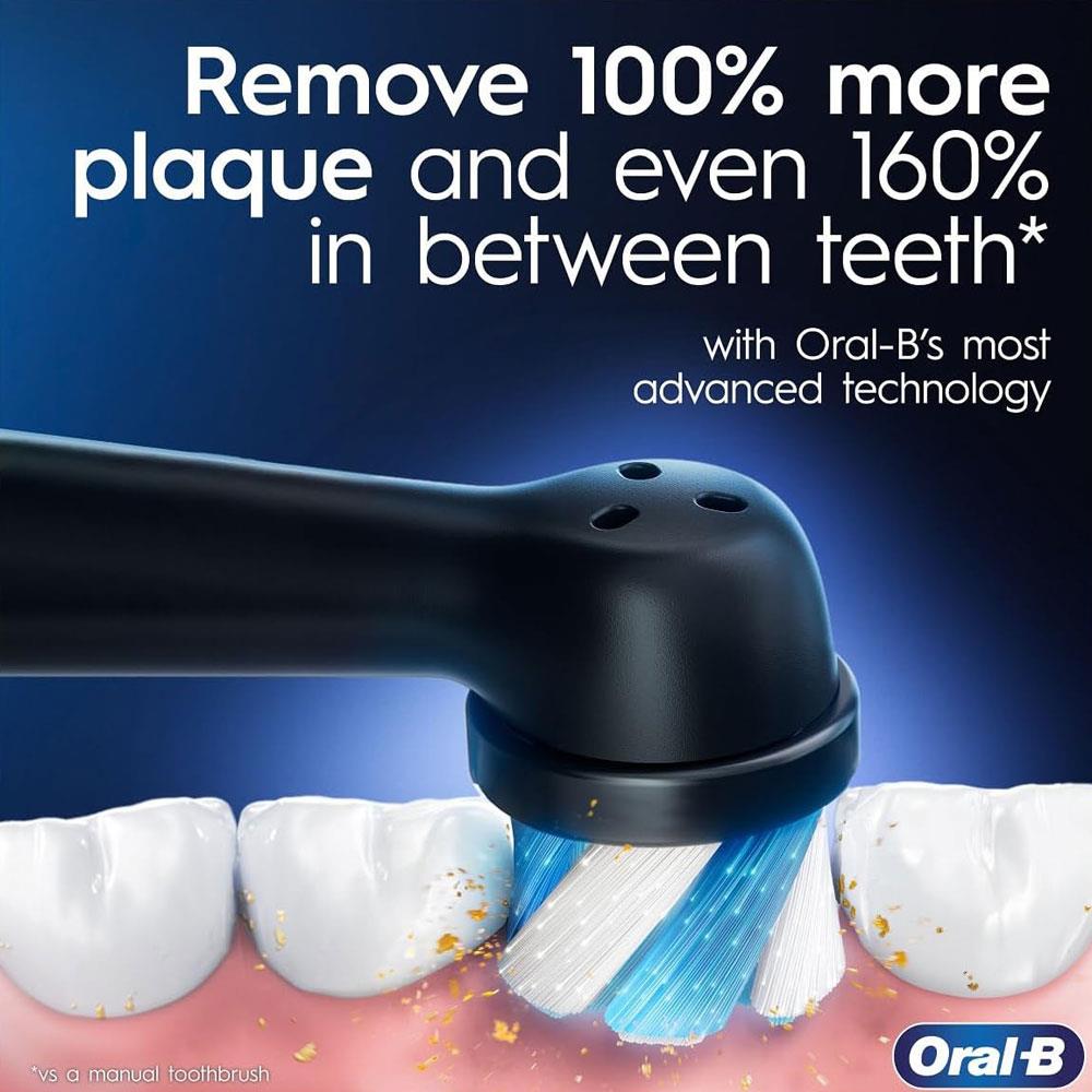 Oral-B Series 4 iO Electric Toothbrush Duo Pack 2 Toothbrush Heads With Travel Case - Matte Black And White Secondary image