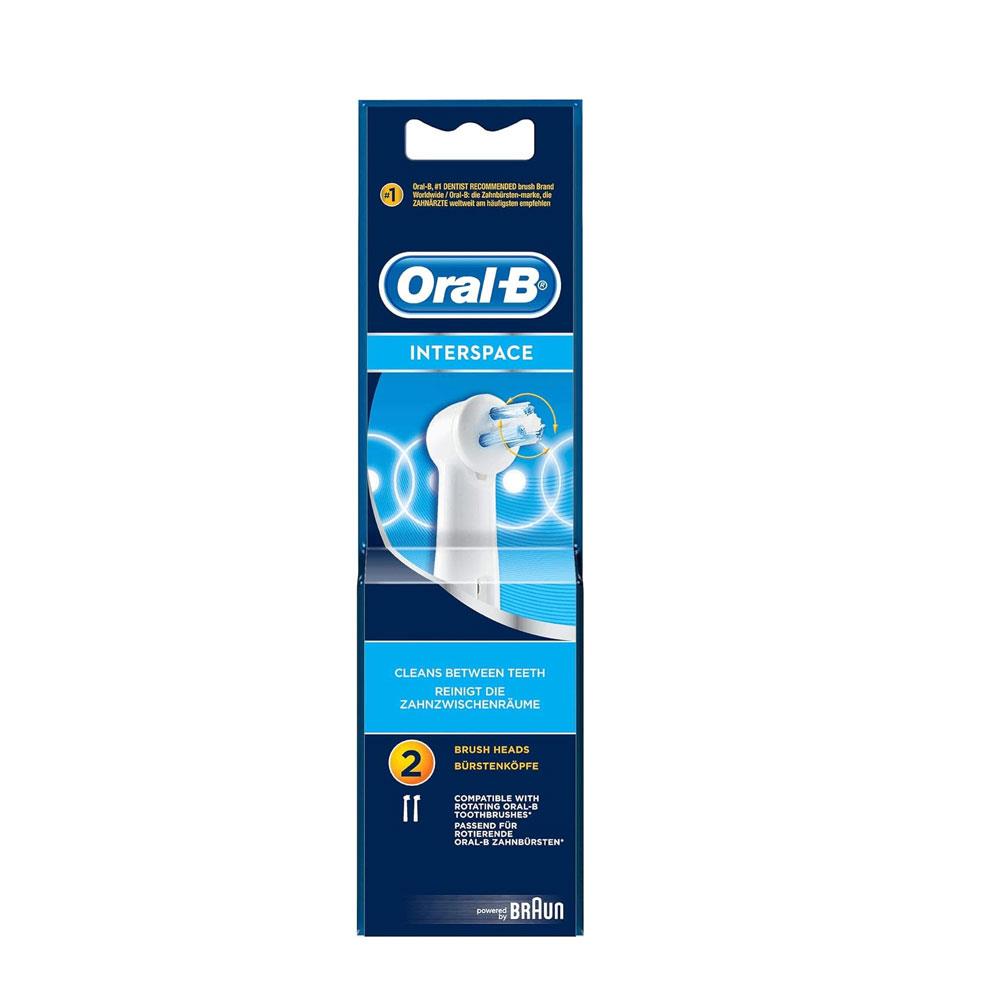 Oral-B Interspace Power Tip Electric Toothbrush Replacement Head 2 Pack - White