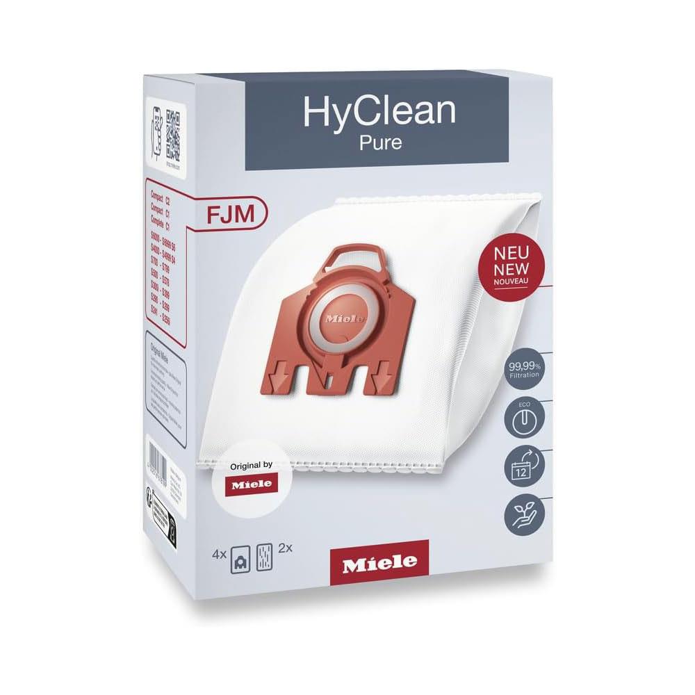 Miele HyClean Pure FJM 3D Efficiency Vacuum Cleaner Bags 4 Pack - Red
