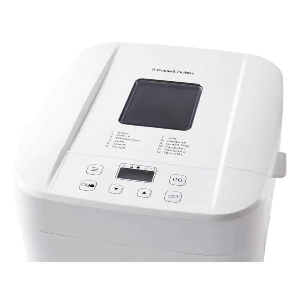 Russell Hobbs Fast Bake Bread Maker 12 Breadmaking Functions 600W 900g Capacity - White