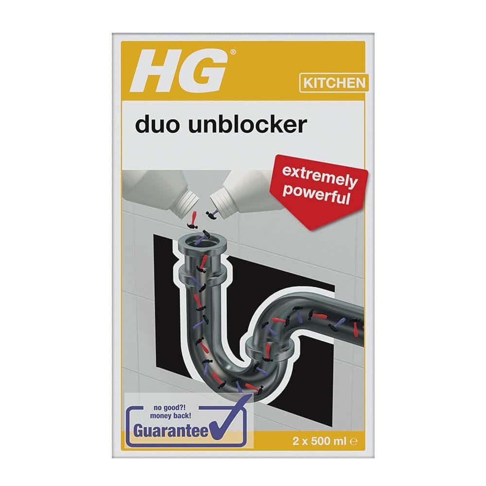 HG Kitchen Duo Unblocker Kitchen Sink Quick And Powerful Drain Unblocker - 2 x 500ml Main image