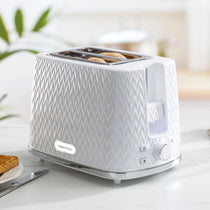 Daewoo Argyle 2 Slice Toaster With Reheat Cancel And Defrost Functions 800 W - White