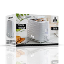 Daewoo Argyle 2 Slice Toaster With Reheat Cancel And Defrost Functions 800 W - White