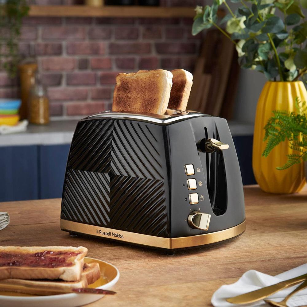 Russell Hobbs Groove 2 Slice Toaster With Frozen Cancel And Reheat Settings 850W - Black Secondary image