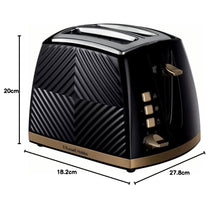 Russell Hobbs Groove 2 Slice Toaster With Frozen Cancel And Reheat Settings 850W - Black