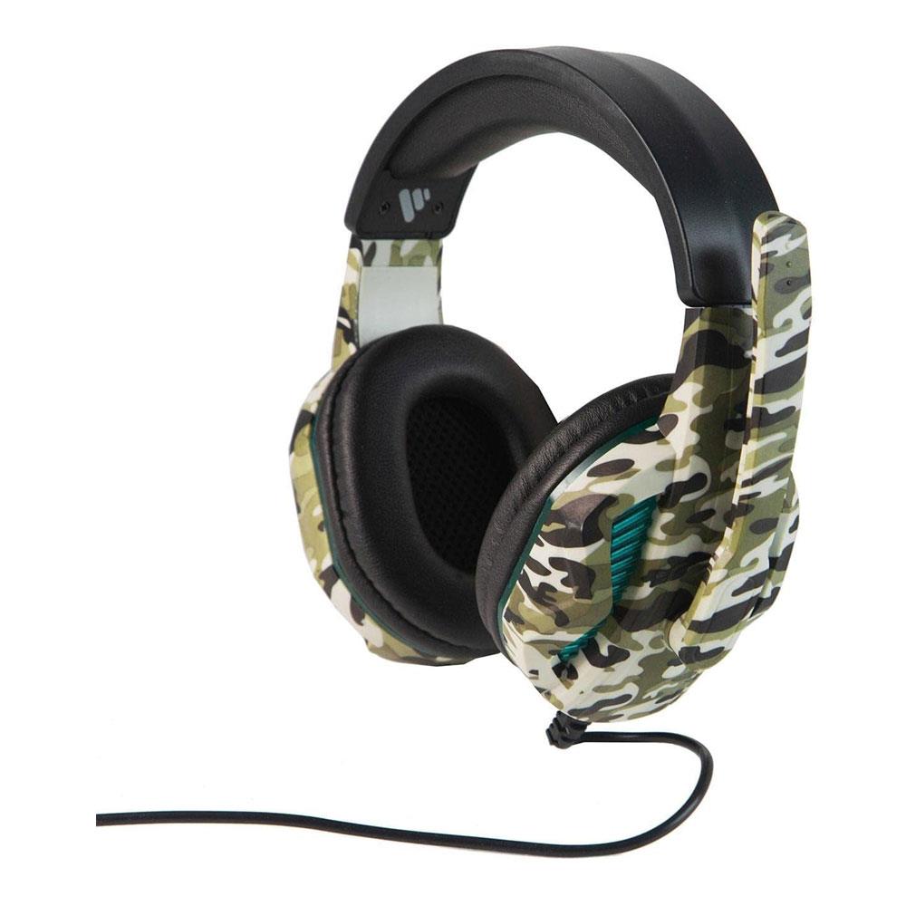 Vybe Camo Wired Gaming Headset With LED Lights - Jungle Green